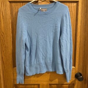 J.Crew Light Blue Cashmere Classic Fit Crewneck Sweater M